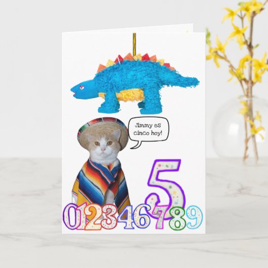 おもしろいなペットスペインのなバースデー・カード カード (黄色い花)