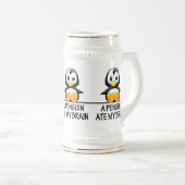 おもしろいなペンギンは私の頭脳のグラフィックを食べました ビールジョッキ (正面右)