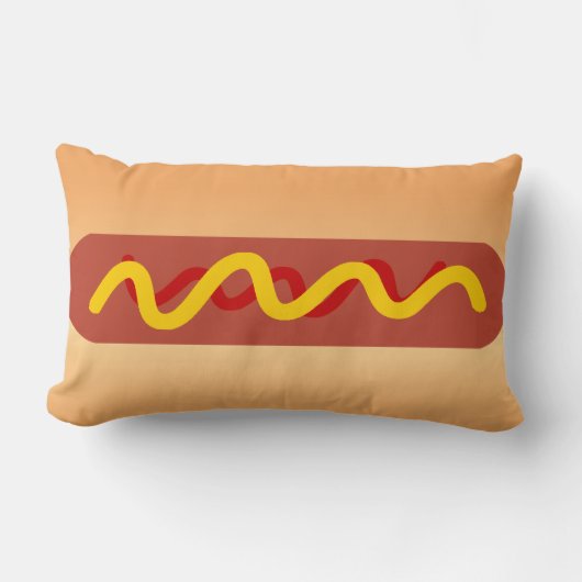 おもしろいなホットドッグの枕 ランバークッション (正面)