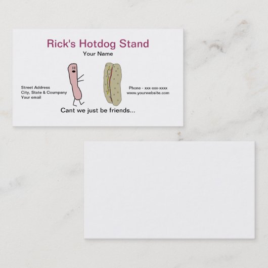 おもしろいなホットドッグの立場の名刺 名刺 (正面/裏面)