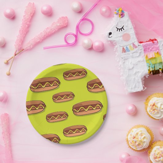 おもしろいなホットドッグの食糧デザイン ペーパープレート (パーティー)