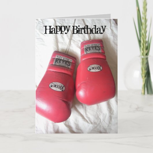 おもしろいなボクシンググラブのバースデー・カード カード (正面)