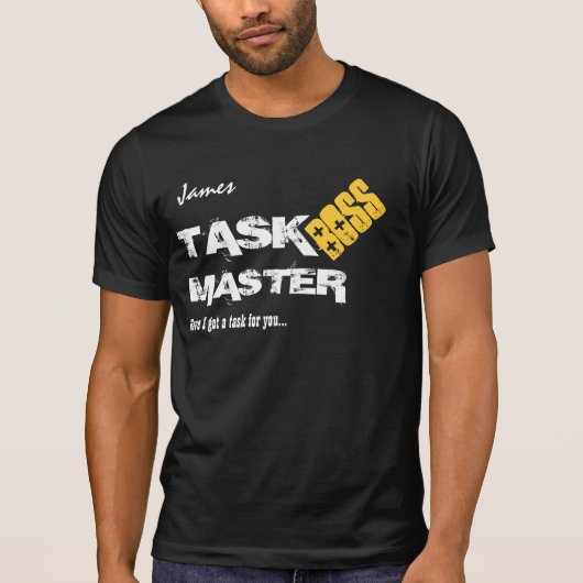 おもしろいなボスの仕事のマスターの名前をカスタムするV06 Tシャツ (正面)