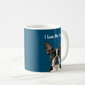 おもしろいなボストンテリアのマグ コーヒーマグカップ (正面右)