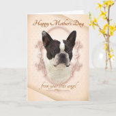 おもしろいなボストンテリアの母の日カード カード (黄色い花)