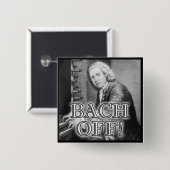 おもしろいなボタンのバッジPinを離れた背部Bach 缶バッジ (正面&裏面)