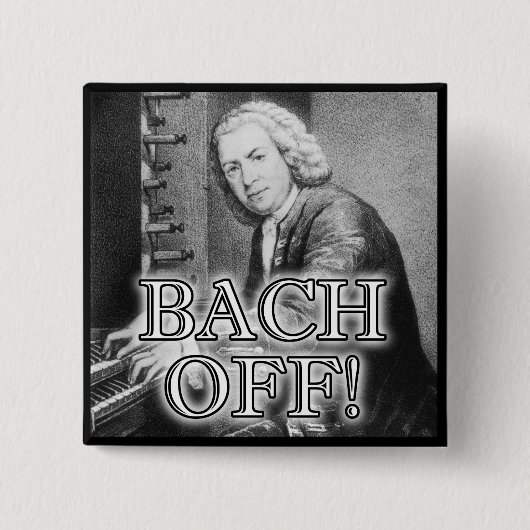 おもしろいなボタンのバッジPinを離れた背部Bach 缶バッジ (正面)