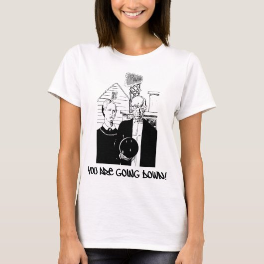 おもしろいなボーリングダウン状態になっています! Tシャツ (正面)