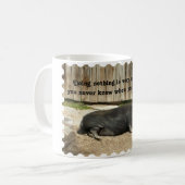 おもしろいなポットによって膨らまされるブタのコーヒーカップ コーヒーマグカップ (正面左)