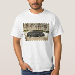 おもしろいなポットによって膨らまされるブタメンズTシャツ Tシャツ