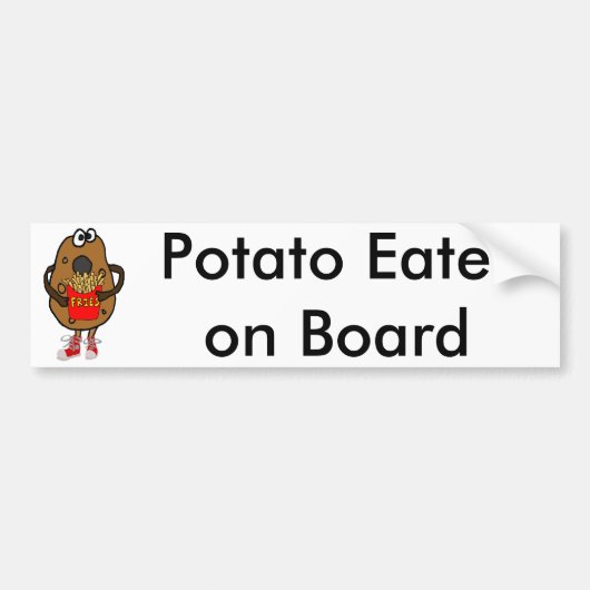 おもしろいなポテトの食べ物のフライドポテトの漫画 バンパーステッカー (正面)