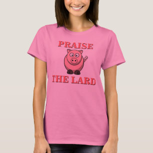 おもしろいなポークベーコンの賞賛豚のようなラードのピンク Tシャツ
