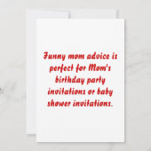 おもしろいなママは彼女のためのTシャツ及びギフトで引用します 招待状 (裏面)