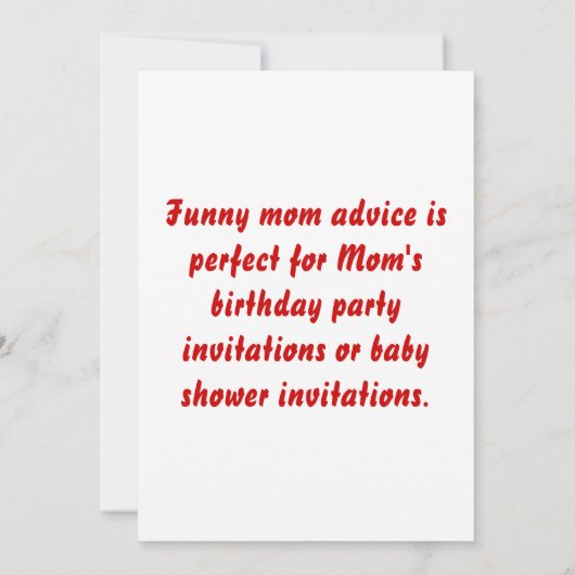 おもしろいなママは彼女のためのTシャツ及びギフトで引用します 招待状 (裏面)