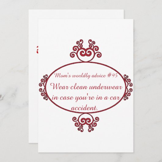 おもしろいなママは彼女のためのTシャツ及びギフトで引用します 招待状 (正面/裏面)