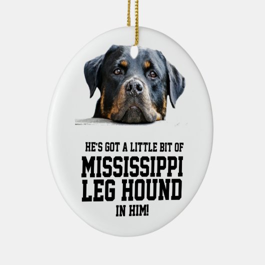 おもしろいなミシシッピーの足の猟犬|のロットワイラー犬の顔 セラミックオーナメント (右)