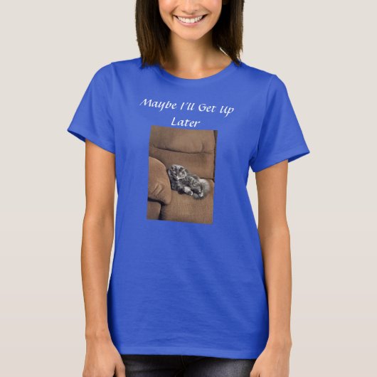 おもしろいなメインのあらいぐま猫 Tシャツ (正面)
