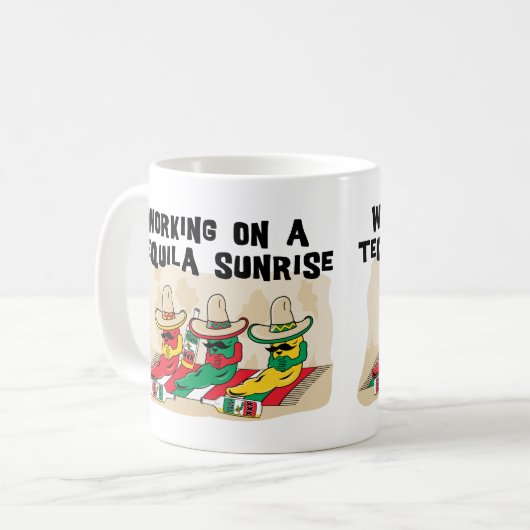 おもしろいなメキシコテキーラの日の出のコーヒー・マグ コーヒーマグカップ (正面左)