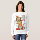 おもしろいなメリークリスマスのクリスマスの休日はつけられた飲み物を得ます スウェットシャツ (正面フル)