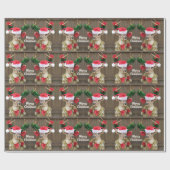 おもしろいなメリークリスマスの木びき台のオジロ鹿シカ ラッピングペーパー (フラット)