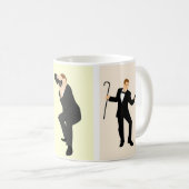 おもしろいなメンズは、ハンサムなメンズギフトのおはよう襲います コーヒーマグカップ (正面右)