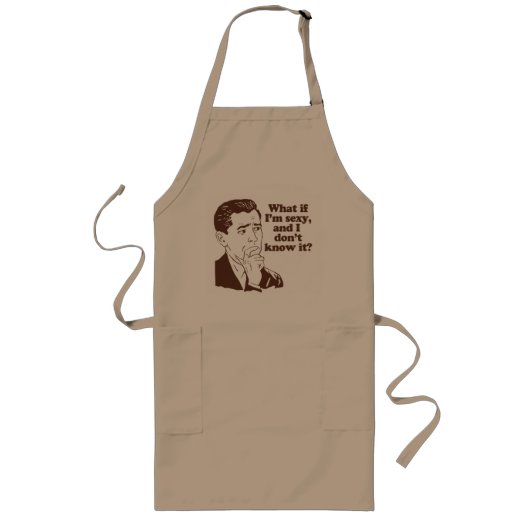 おもしろいなメンズレトロのスタイルのユーモア ロングエプロン (正面)