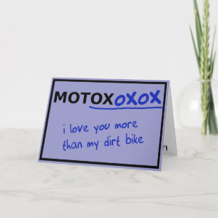 おもしろいなモトクロスの土のバイクのバレンタインデーカード シーズンカード