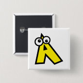 おもしろいなモノグラムの手紙A 缶バッジ (正面&裏面)