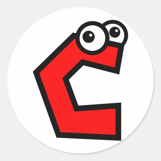 おもしろいなモノグラムの手紙C ラウンドシール (正面)