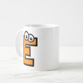 おもしろいなモノグラムの手紙E コーヒーマグカップ (正面左)
