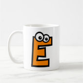 おもしろいなモノグラムの手紙E コーヒーマグカップ (左)