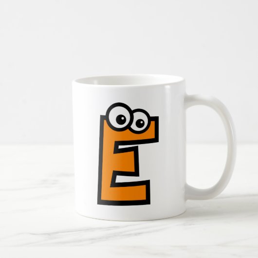 おもしろいなモノグラムの手紙E コーヒーマグカップ (右)