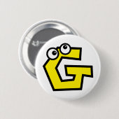 おもしろいなモノグラムの手紙G 缶バッジ (正面&裏面)