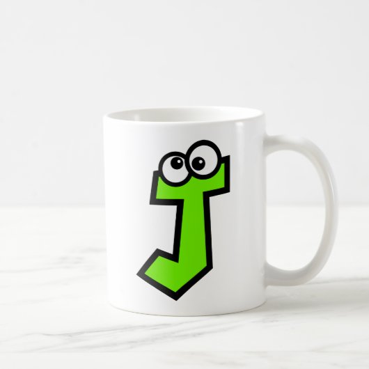 おもしろいなモノグラムの手紙J コーヒーマグカップ (右)