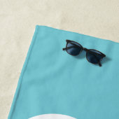 おもしろいなモンスターの顔はパーソナライズな淡いブルーをからかいます ビーチタオル (インサイチュ)