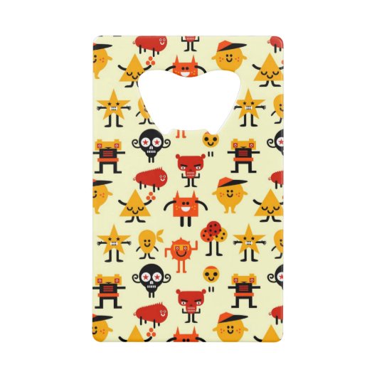 おもしろいなモンスターパターン クレジットカード栓抜き (正面)