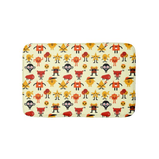 おもしろいなモンスターパターン バスマット (正面)