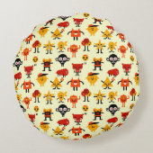 おもしろいなモンスターパターン ラウンドクッション (裏面)