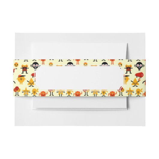 おもしろいなモンスターパターン 招待状ベリーバンド (正面例)