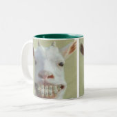 おもしろいなヤギのマグ ツートーンマグカップ (正面左)