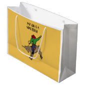 おもしろいなヤギのロデオの仕事のユーモアの漫画 ラージペーパーバッグ (正面アングル)