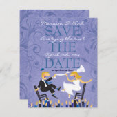 おもしろいなユダヤ人のHoraの椅子のダンスの保存日付カード セーブザデート (正面/裏面)