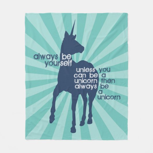 おもしろいなユニコーンが常にあって下さい フリースブランケット (正面)
