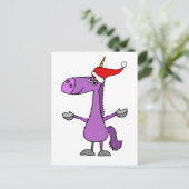 おもしろいなユニコーンのクリスマスの休日の芸術 シーズンポストカード (スタンド正面)