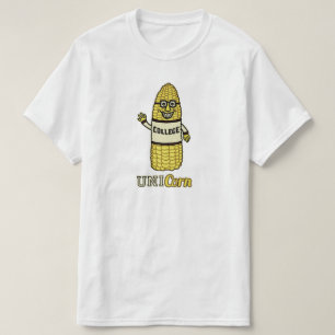 おもしろいなユニコーンのトウモロコシ大学しゃれ Tシャツ