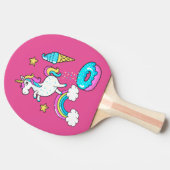 おもしろいなユニコーンのpooping虹はドーナツで振りかけます 卓球ラケット (横)