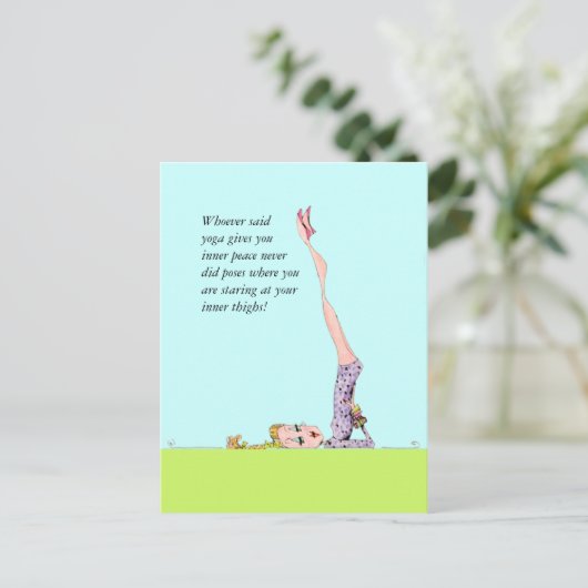 おもしろいなヨガのユーモアのおもしろいなヨガの郵便はがき! 案内ポストカード (スタンド正面)