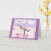 おもしろいなヨガの漫画のハッピーバースデーの挨拶状 カード (黄色い花)