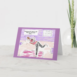 おもしろいなヨガの漫画のハッピーバースデーの挨拶状 カード