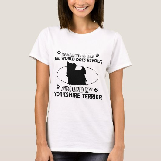 おもしろいなヨークシャテリアのデザイン Tシャツ (正面)